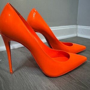 Christian Louboutin Orange Patent Leather Heels
